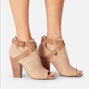 Justfab Denene Open Peep Toe Booties 8.5